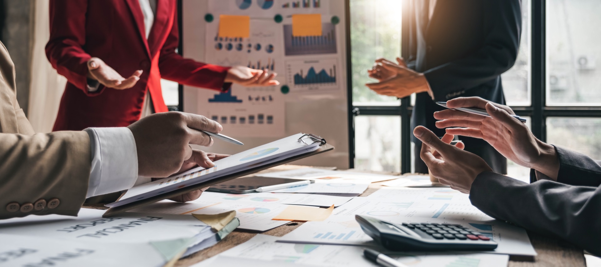 Reviewing financial performance figures