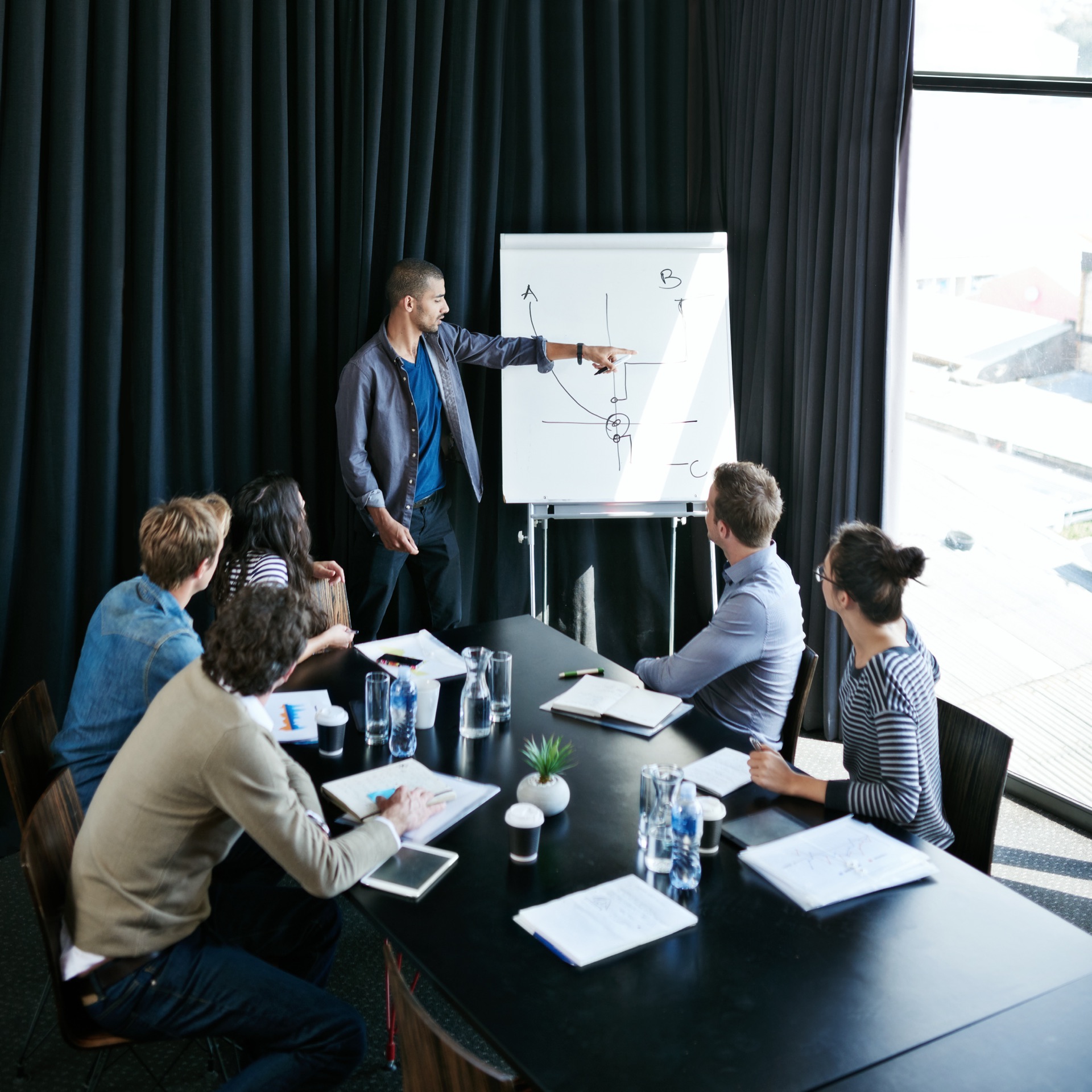 Leadership team in discussion
